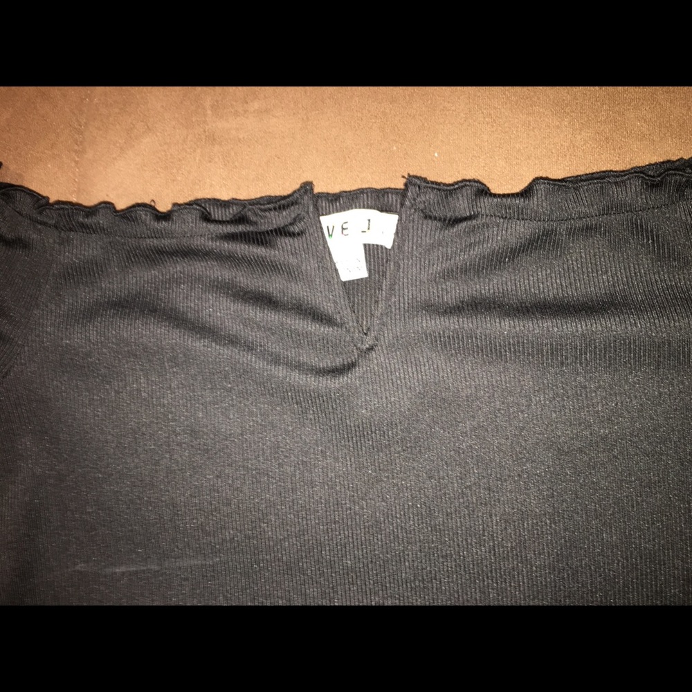Lettuce Trim Rib-knit Tee